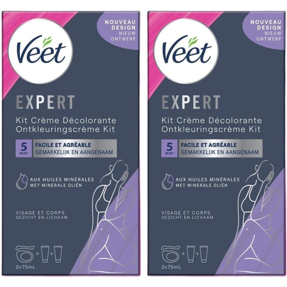 Veet Bleichcrème Gezicht & Lichaam 2 x 75 ml – Veet