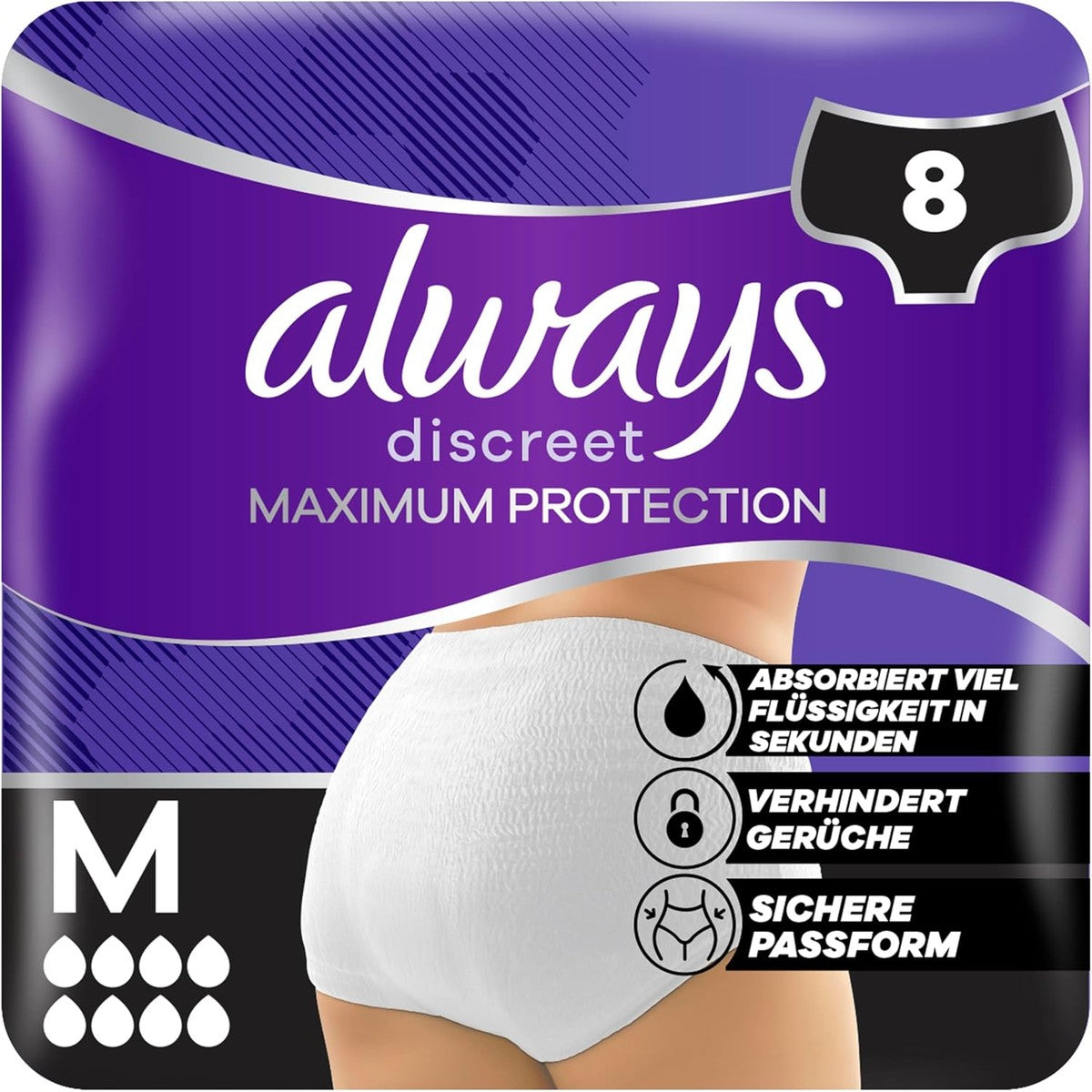 Always Discreet Incontinentiebroekjes Max S/M 8 stuks – Always Discreet