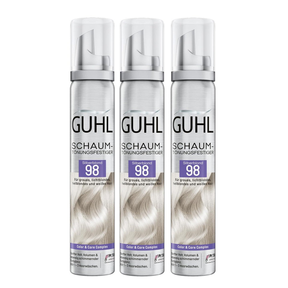Guhl Schuimkleurvaste voordeelset 3x 100 ml Zilverblond 98 – Guhl