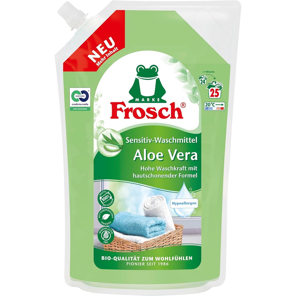 FROSCH Aloë Vera Sensitive Wasmiddel 1,5 l – FROSCH