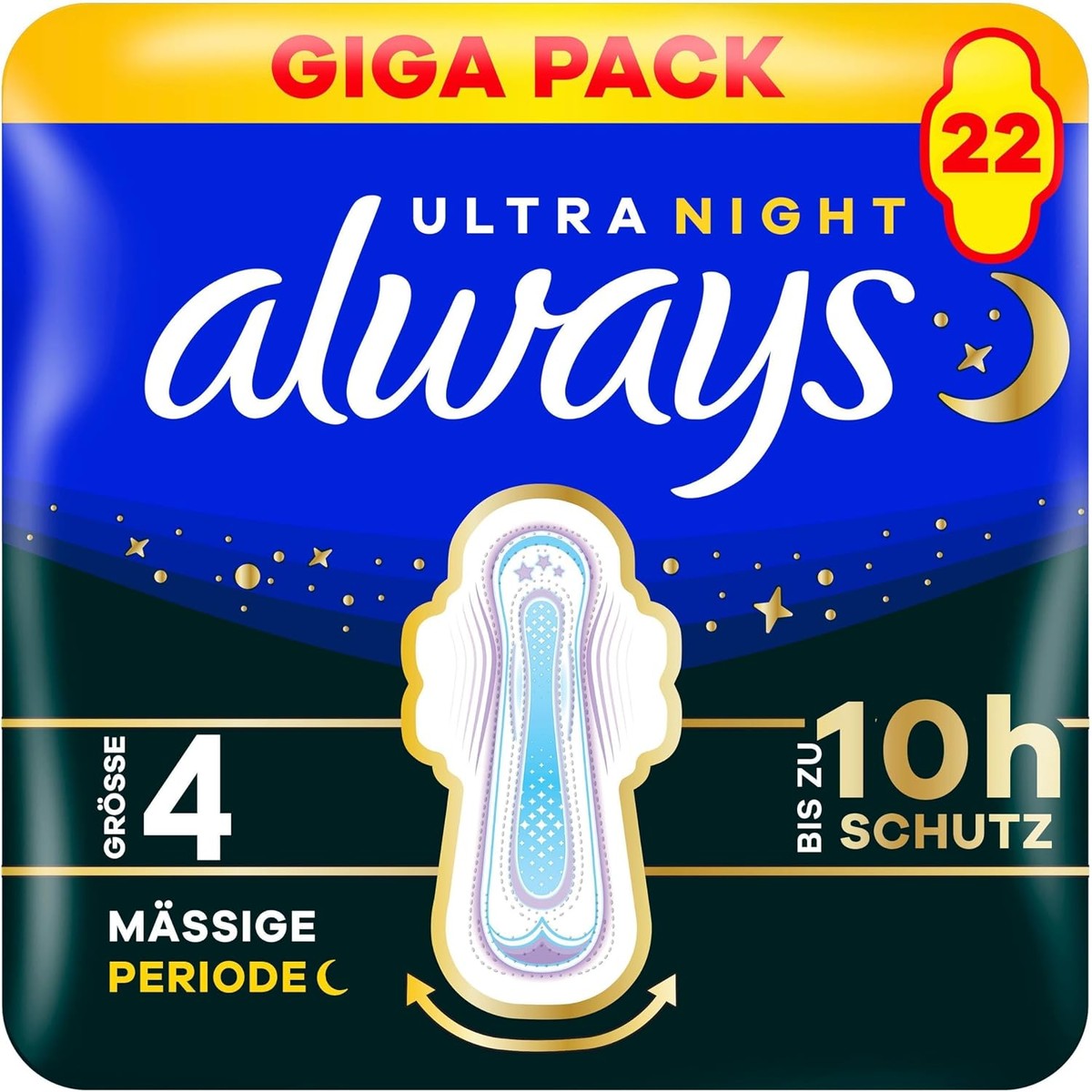 Always Ultra maandverband maat 4 Secure Night met vleugels, 22 stuks – Always