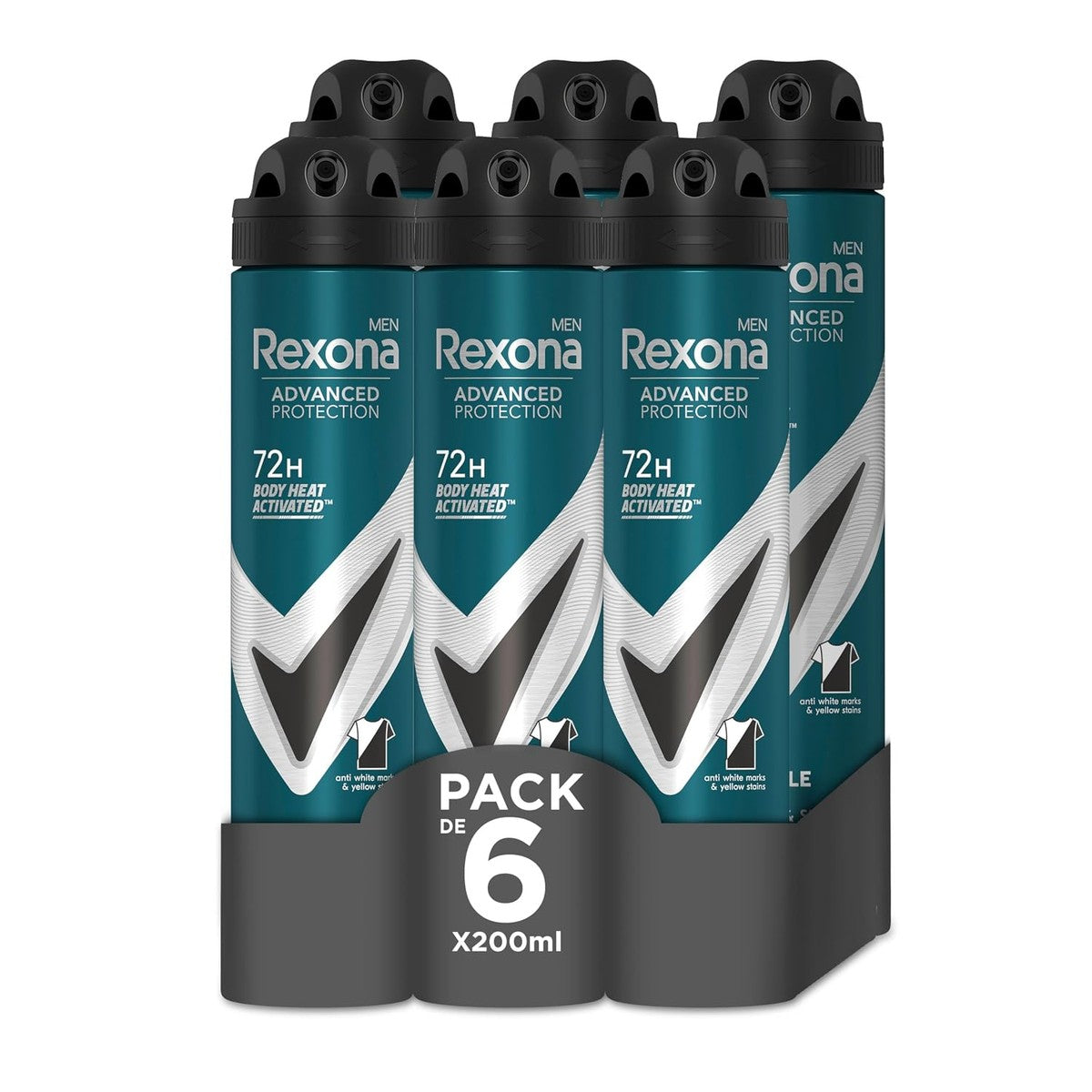 Rexona Invisible Black & White Deosol-spray 200 ml, 6 stuks – Rexona