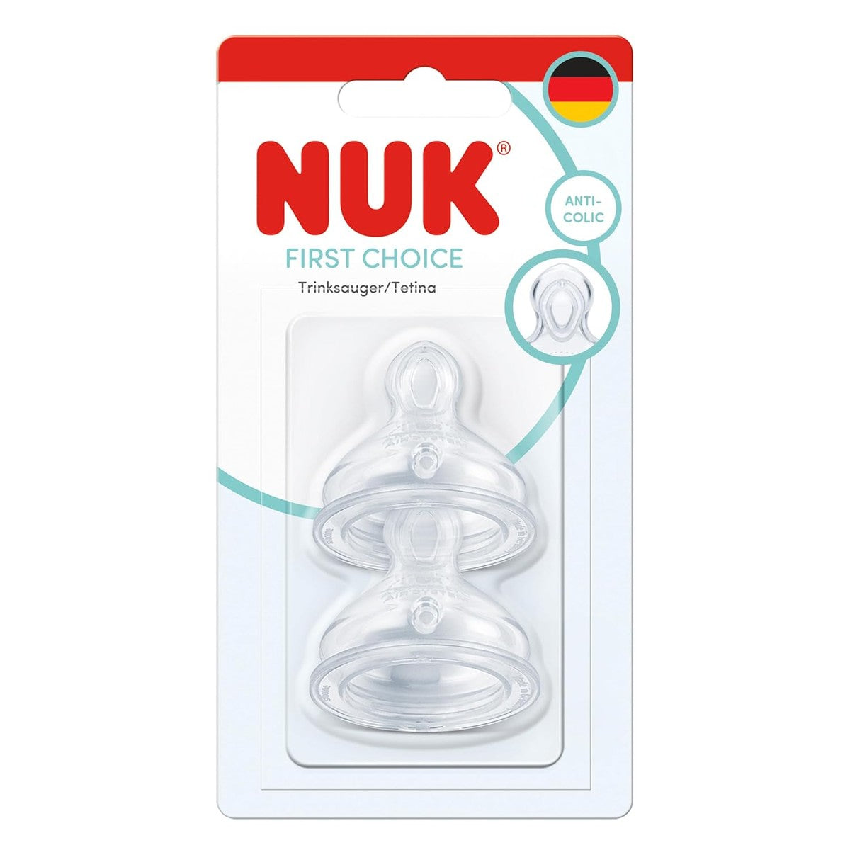 NUK First Choice anti-koliekspeen siliconen klein 2 Stück – NUK