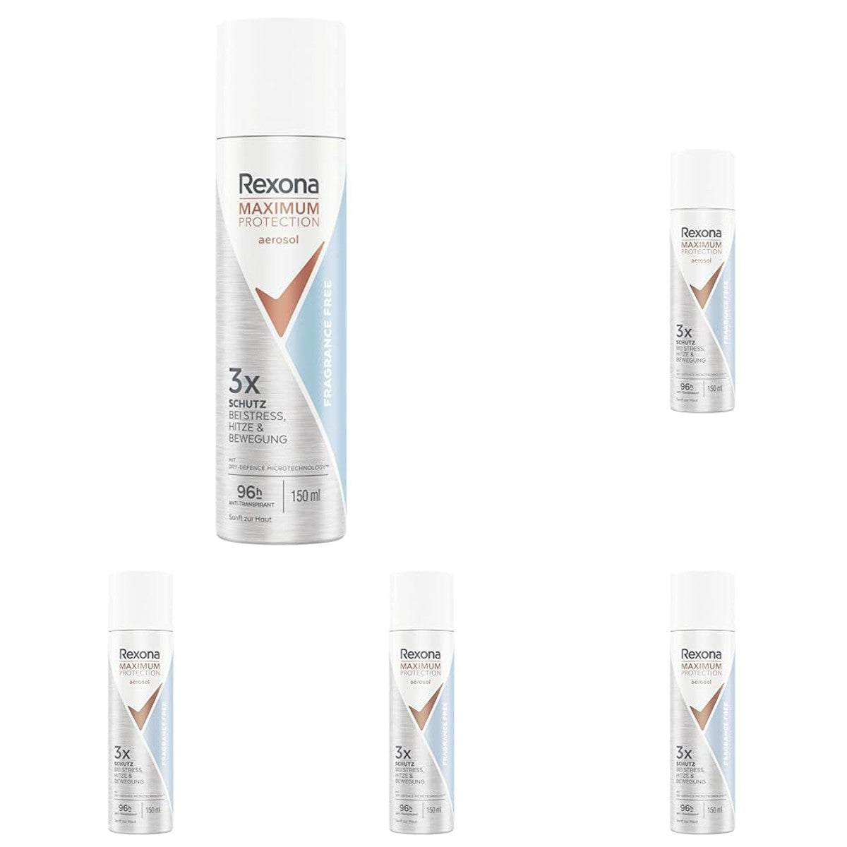Rexona Maximum Protection Fragrance Free Deospray 150 ml 5 stuks – Rexona
