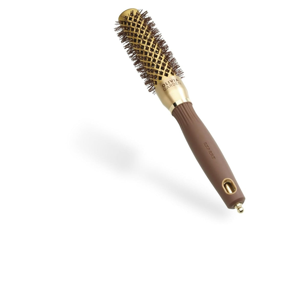 Olivia Garden Expert Blowout Shine - Gold & Brown - 25 - ronde, antistatische keramische borstel voor glanzende en frizzvrije blowouts