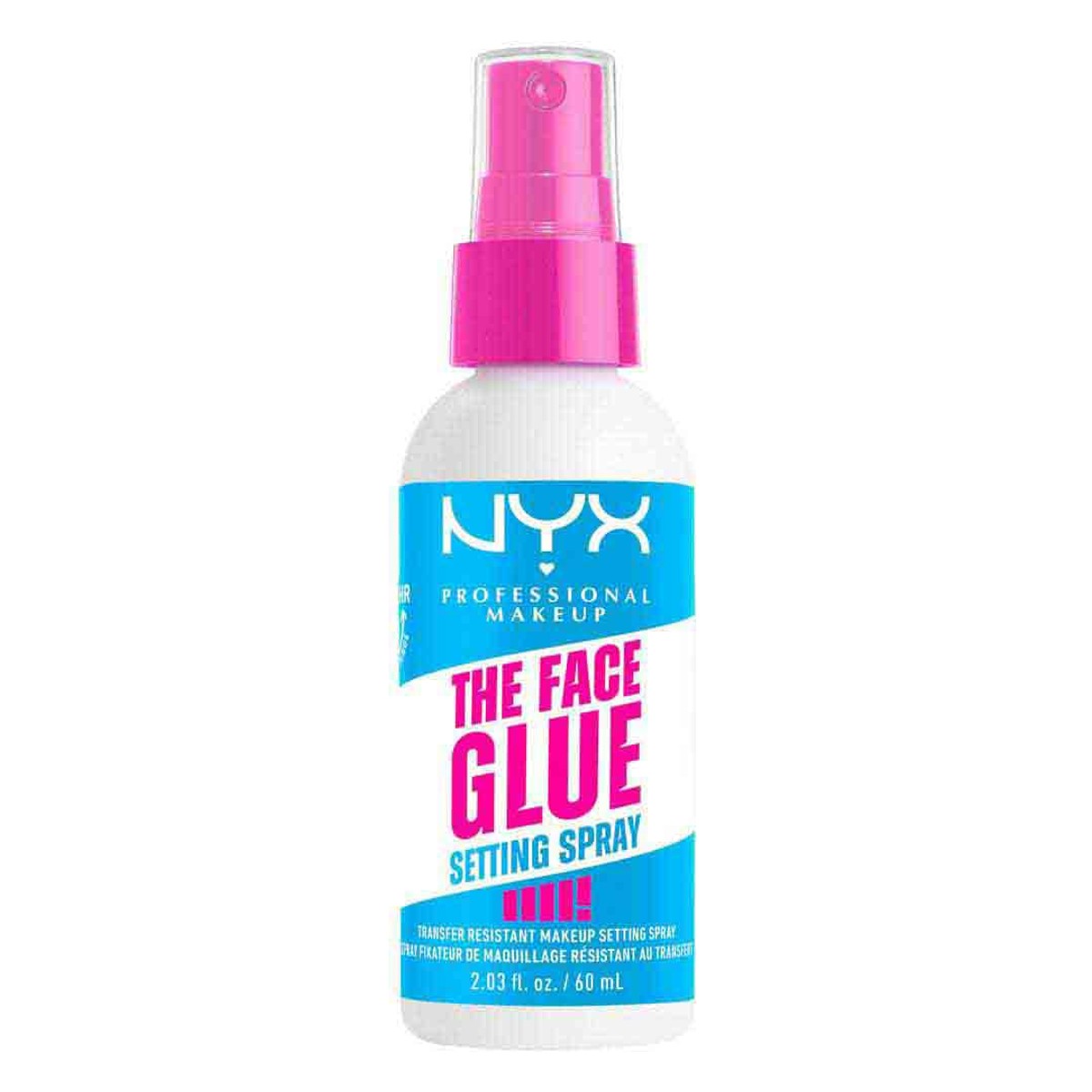 NYX Professional Makeup The Face Glue Setting Spray, fixeerspray voor 24 uur make-up en stralende make-up, fixeerspray met extra lange grip dankzij esdoornsiroop, 60 ml – NYX PROFESSIONAL MAKEUP