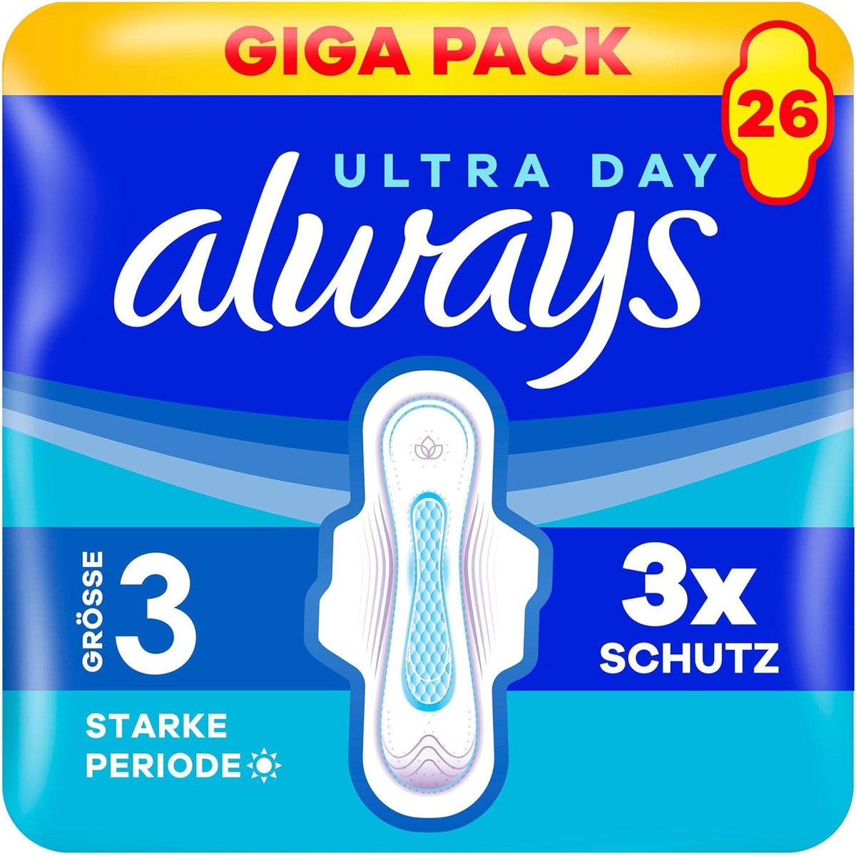 Always Ultra maat 3 Long Plus met vleugels, 26 stuks – Always