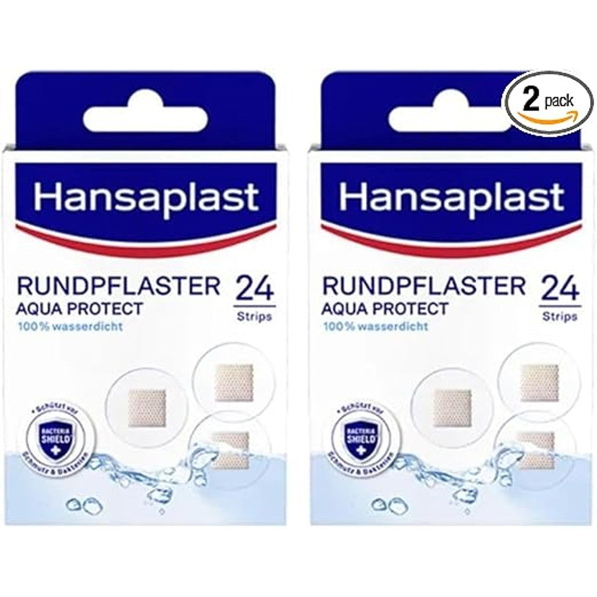 Hansaplast Aqua Protect ronde pleisters, set van 2 (2 x 24 strips) – Beiersdorf