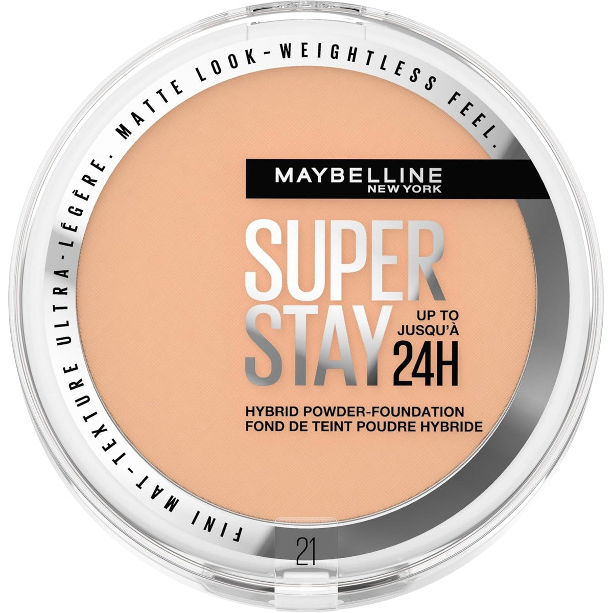 Maybelline New York Super Stay Hybrid Powder Foundation, 2-in-1 poedermake-up, waterdicht en matterend met hoge dekking, nr. 21, 1 stuk – MAYBELLINE