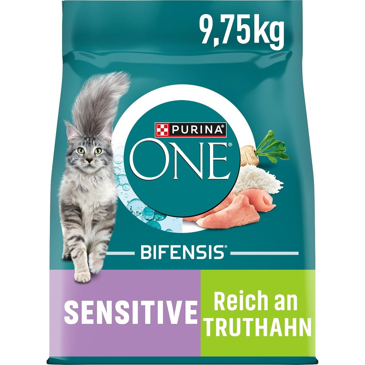 Purina One Bifensis Sensitive droogvoer kat kalkoen 9,75 kg