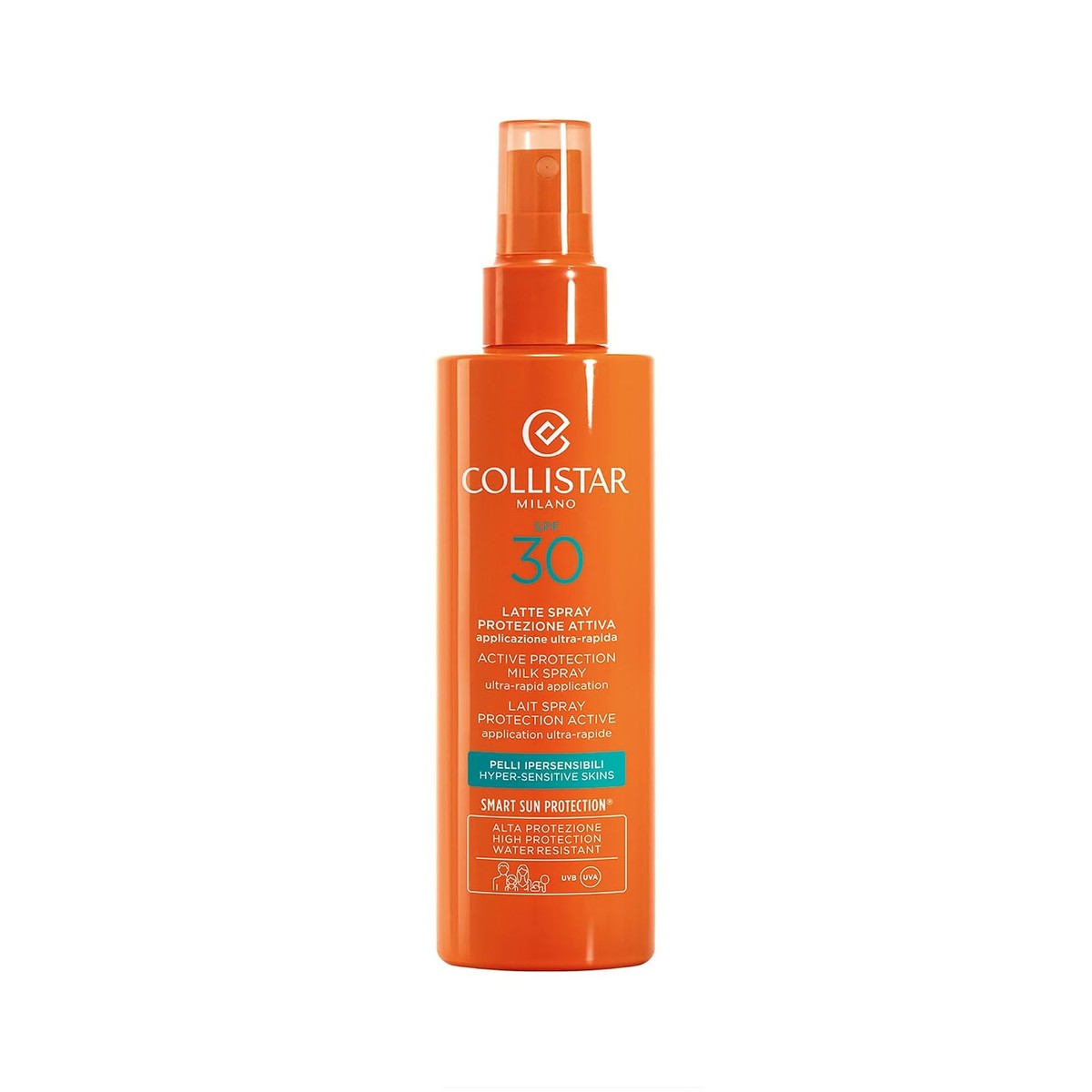 Collistar Actieve Spray Zonnebrandcrème SPF 30 voor Gezicht en Hals 200 ml