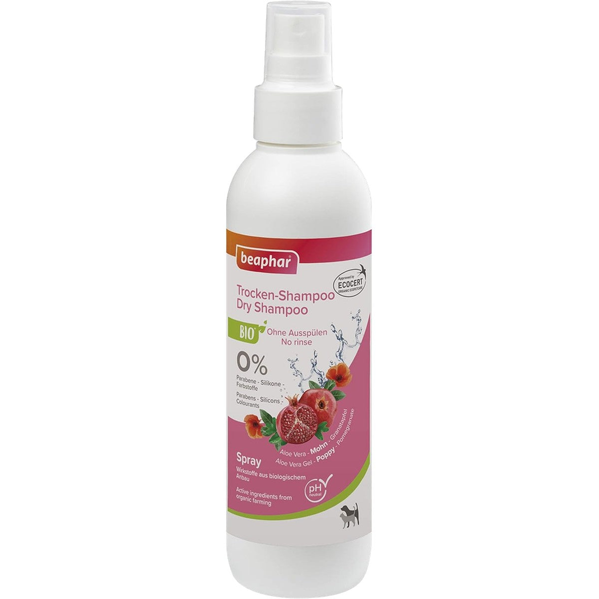 beaphar 17750 Biologische droge shampoo voor honden en katten, zachte verzorging en reiniging van de vacht zonder water, 200 ml – beaphar