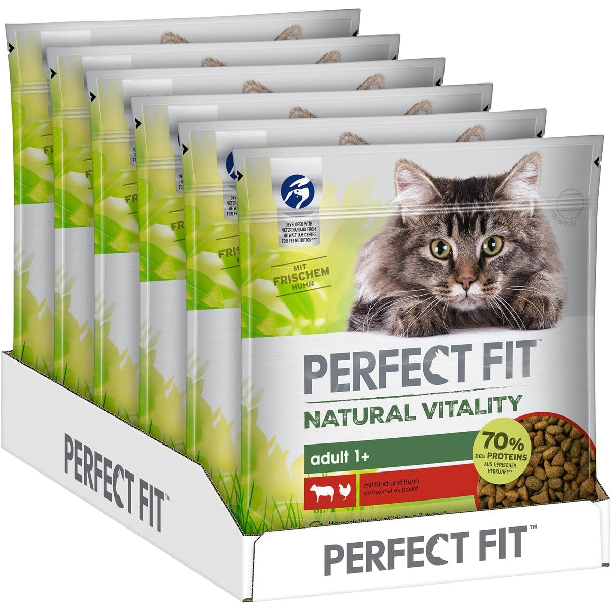 Perfect Fit Natural Vitality droogvoer kat rund & kip 6 x 650 g