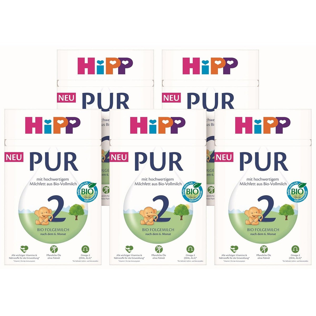HiPP 2 PUR opvolgmelk 5 x 500 g – HiPP