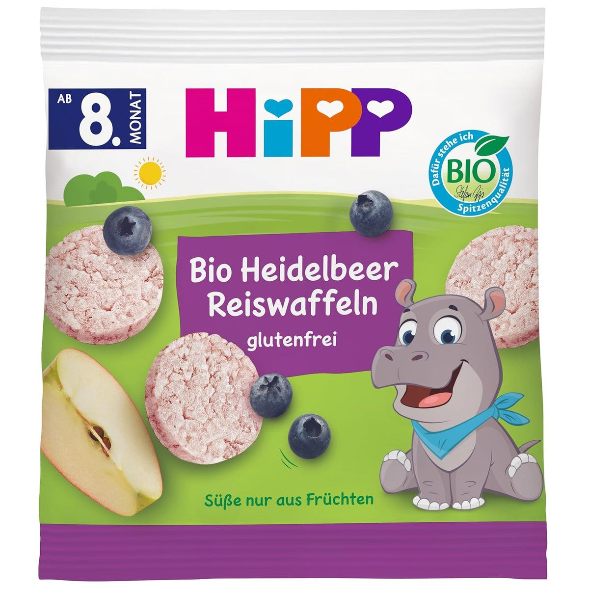 HiPP Biologische bosbessen rijstwafels 8 x 30 g – HiPP