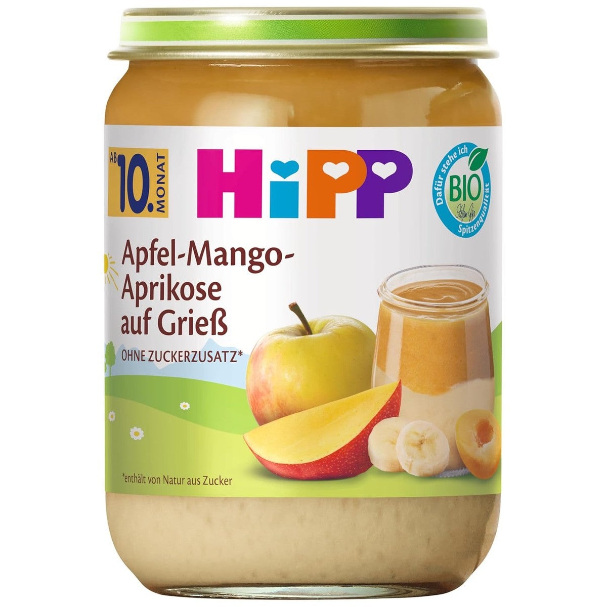 HiPP Apfel-Mango-Aprikose auf Grieß 6x190g – HiPP