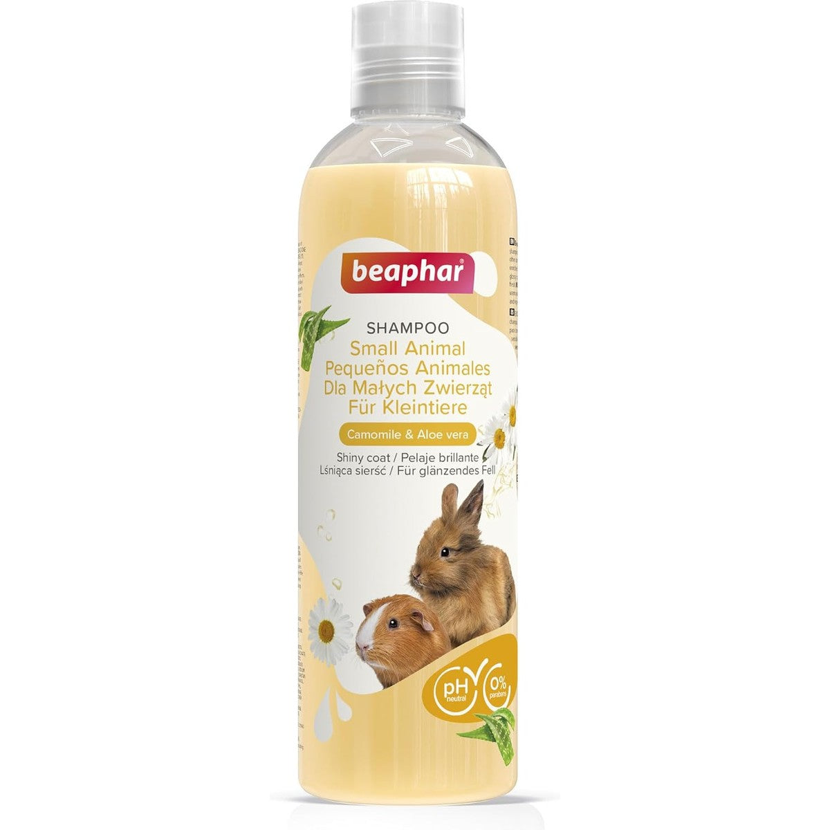 beaphar - Shampoo voor kleine dieren - Knaagdieren en kleine zoogdieren - Huidvriendelijk - Met Aloë Vera en Kamille - Ph-neutraal - 0% parabenen, siliconen - Frisse geur - Veganistisch - 250 ml – beaphar