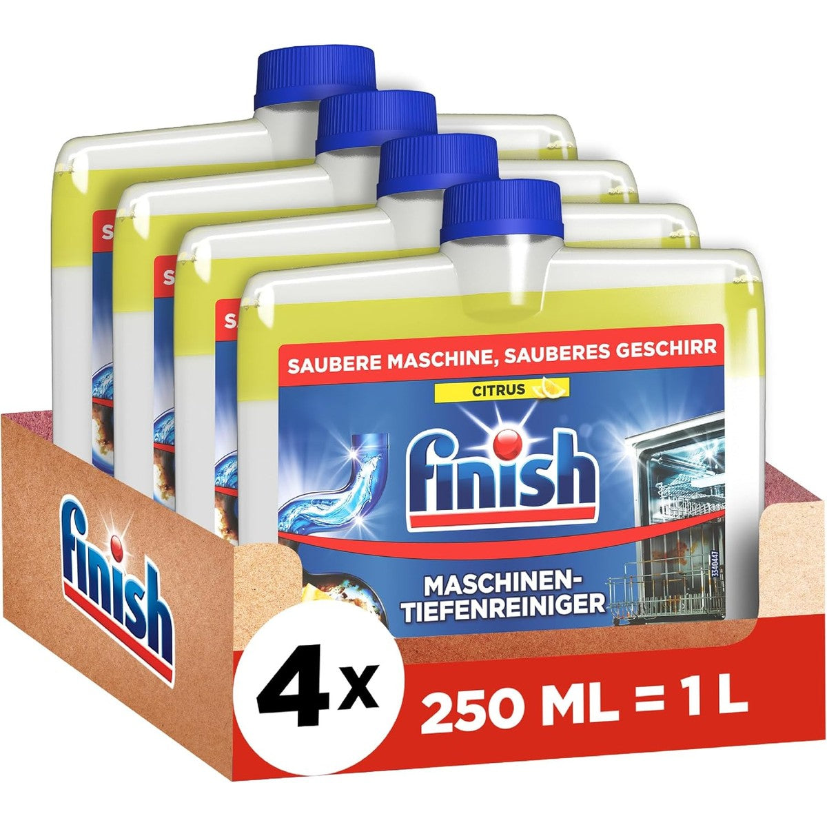 Finish Citrus machine dieptereiniger, 4 x 250 ml – Finish
