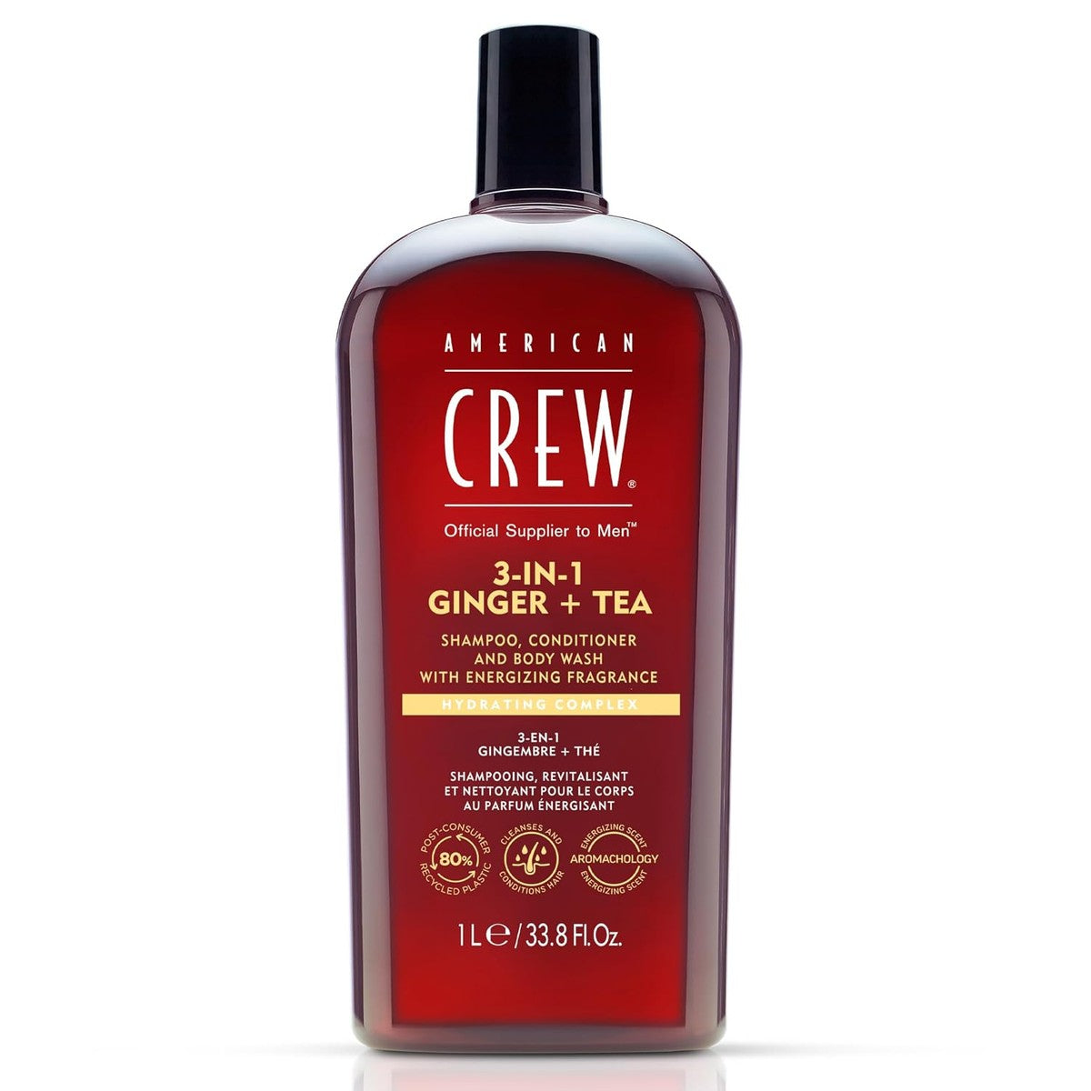 American Crew 3-in-1 Ginger & Tea Shampoo, Conditioner & Body Wash 1000 ml