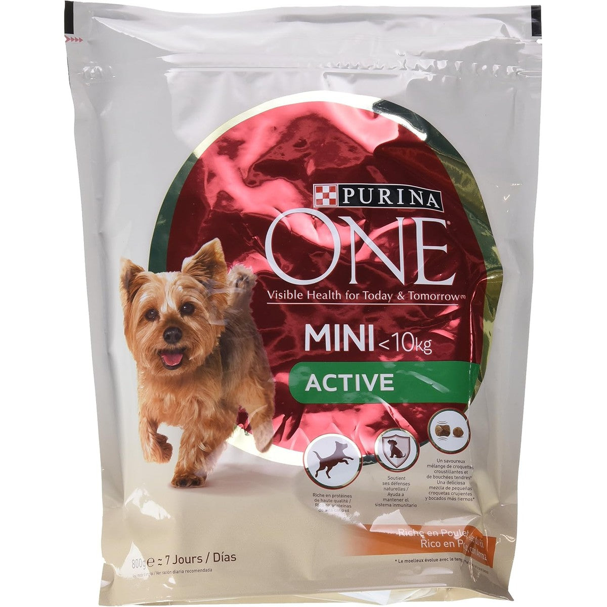 Purina One Mini Active hondenvoer kip en rijst 8 x 800 g