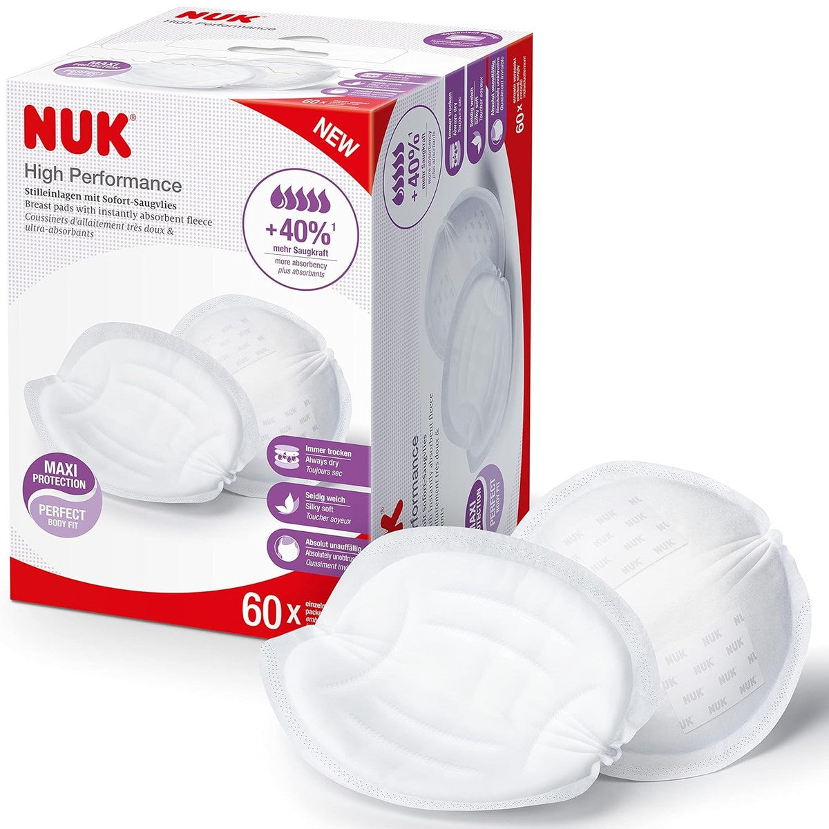 NUK High Performance borstvoedingsinzetstukken 60 stuks – NUK