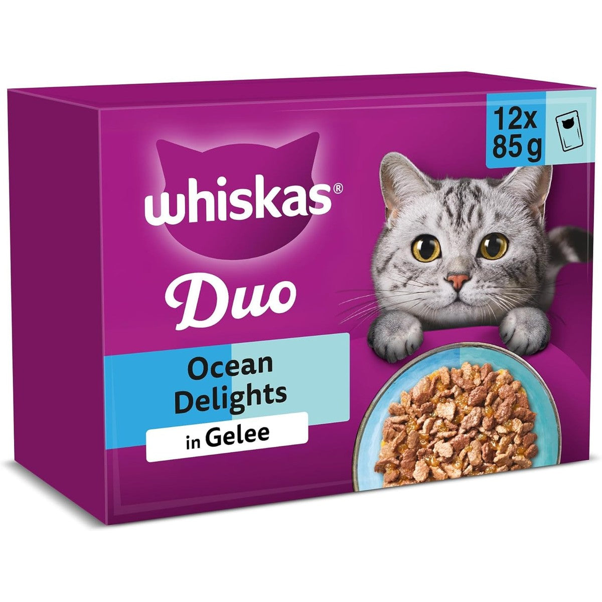 Whiskas Ocean Delights Duo natvoer kattenvoer in gelei 12 x 85 g