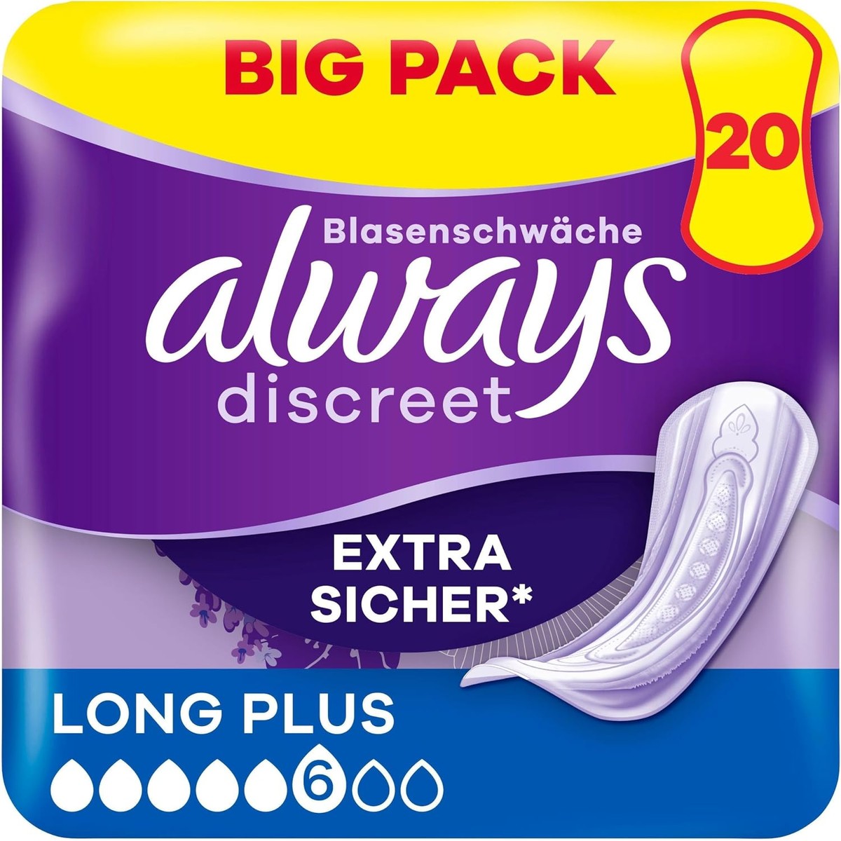 Always Discreet Inlegkruisjes bij blaaszwakte, Long Plus, 20 stuks – Always Discreet