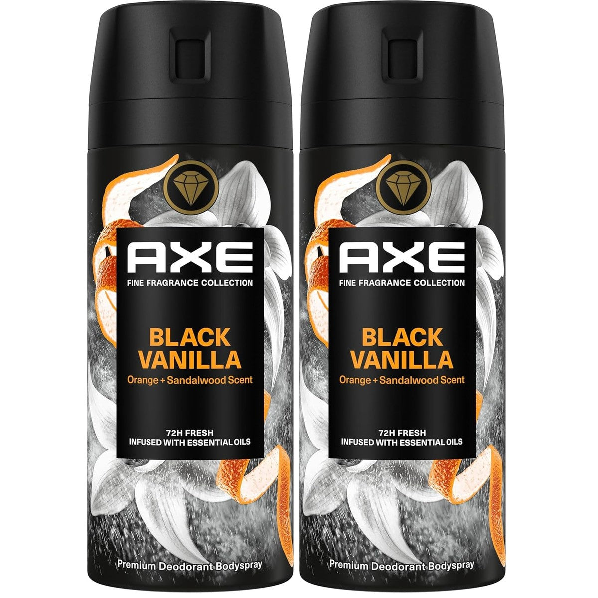 Axe Black Vanilla Premium Bodyspray 150 ml (verpakking van 2) – Axe