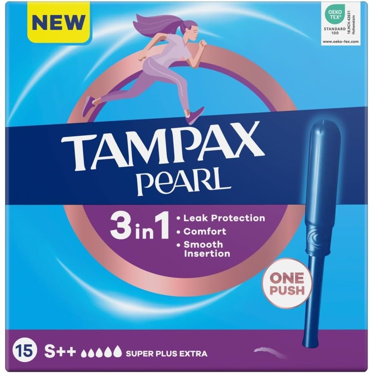 Tampax Pearl Super Extra Plus Tampons met Applicator, 15 Stuk – Tampax