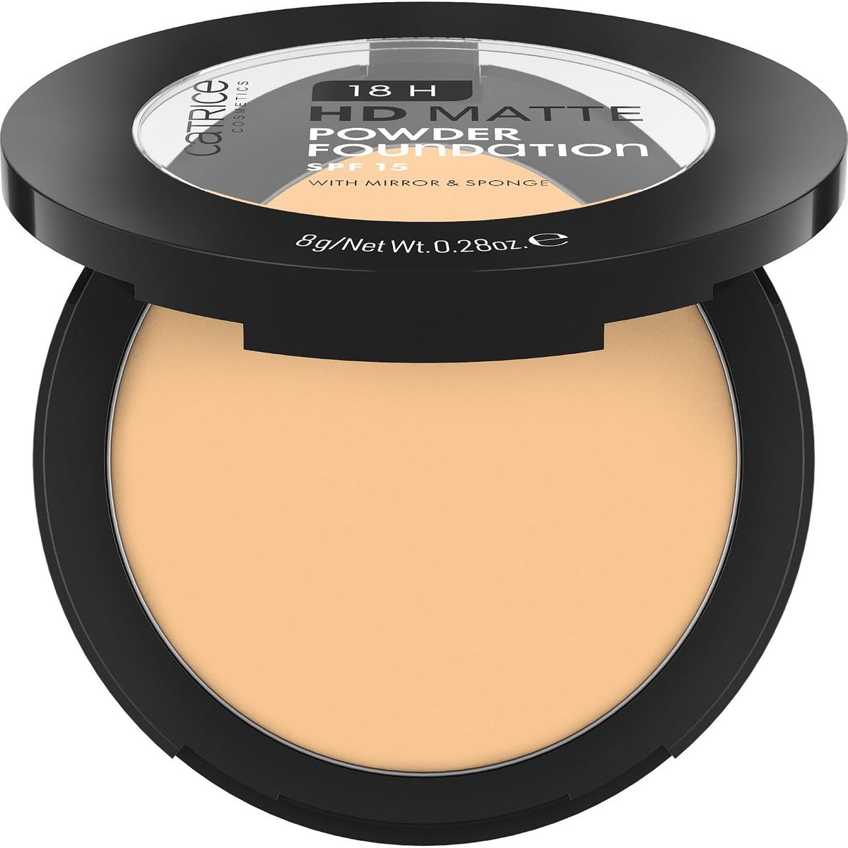 Catrice 18H HD Matte Powder Foundation, nr. 030W, nude, langdurig, matterend, mat, voor onzuivere huid, veganistisch, olievrij, UVA- en UVB-filter + SPF 15, zonder parfum, per stuk verpakt (8 g) – Catrice Cosmetics