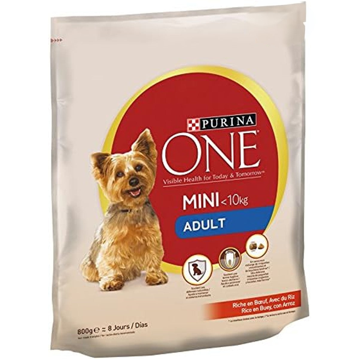 Purina One Mini hondenvoer os en rijst 8 x 800 g
