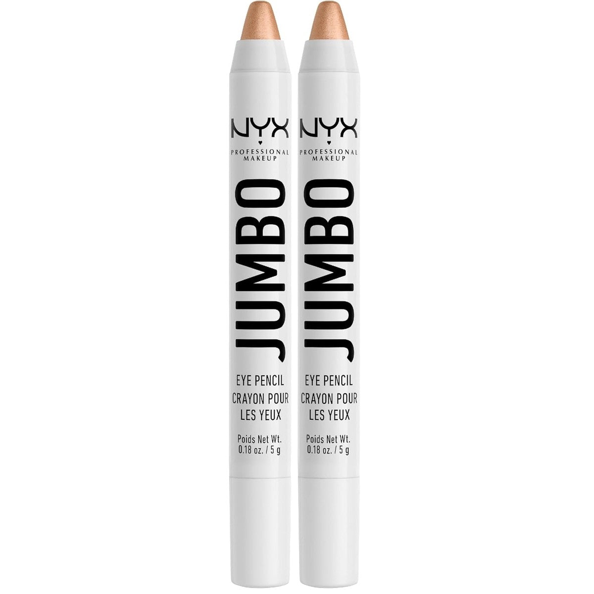 NYX Professional Makeup Jumbo Eye Pencil, stralende eyeliner, zonder trekken of vervagen, 634 vorsting, crèmekleurig, oogschaduw, primer en eyeliner in één, slijpen, 5 g (verpakking van 2) – NYX PROFESSIONAL MAKEUP