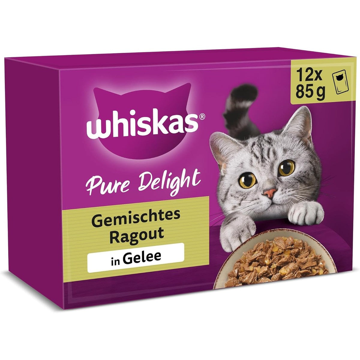 Whiskas Pure Delight natvoer kattenvoer ragout 4 x 12 x 85 g