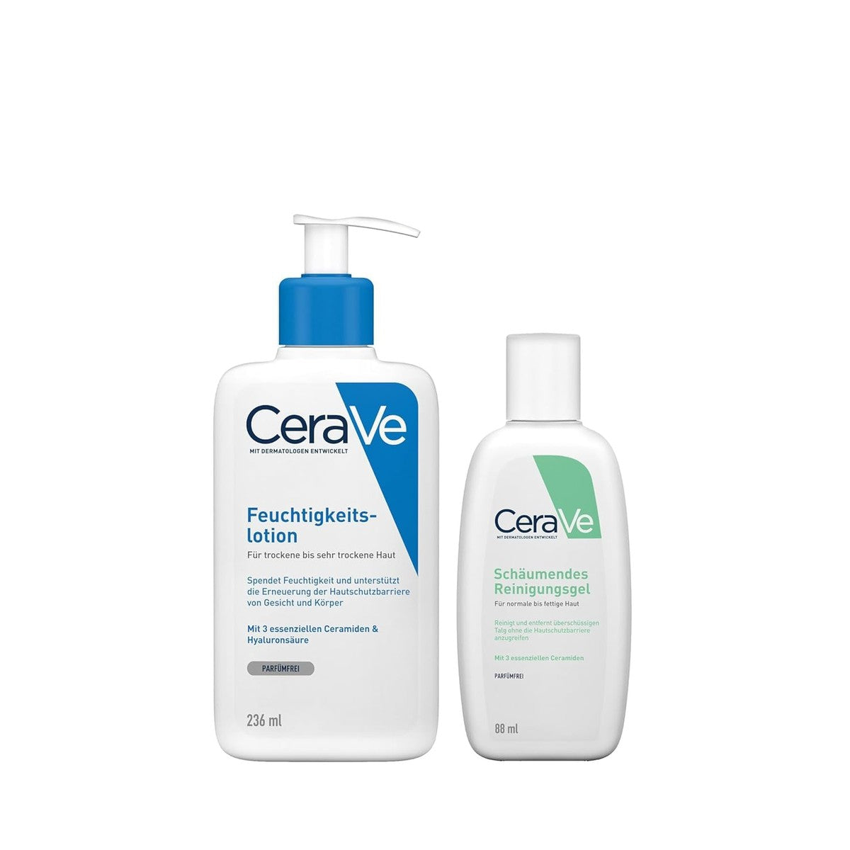 CeraVe Reinigingsset Vochtlotion met Pompdispenser 473 ml & Reinigingsgel 88 ml