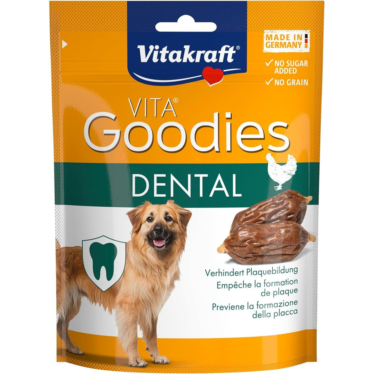 Vitakraft Goodies Dental Gezonde Hond Met Bruine Algen voor verzorgde tanden, zonder toegevoegde suiker (1 x 60 g) – Vitakraft