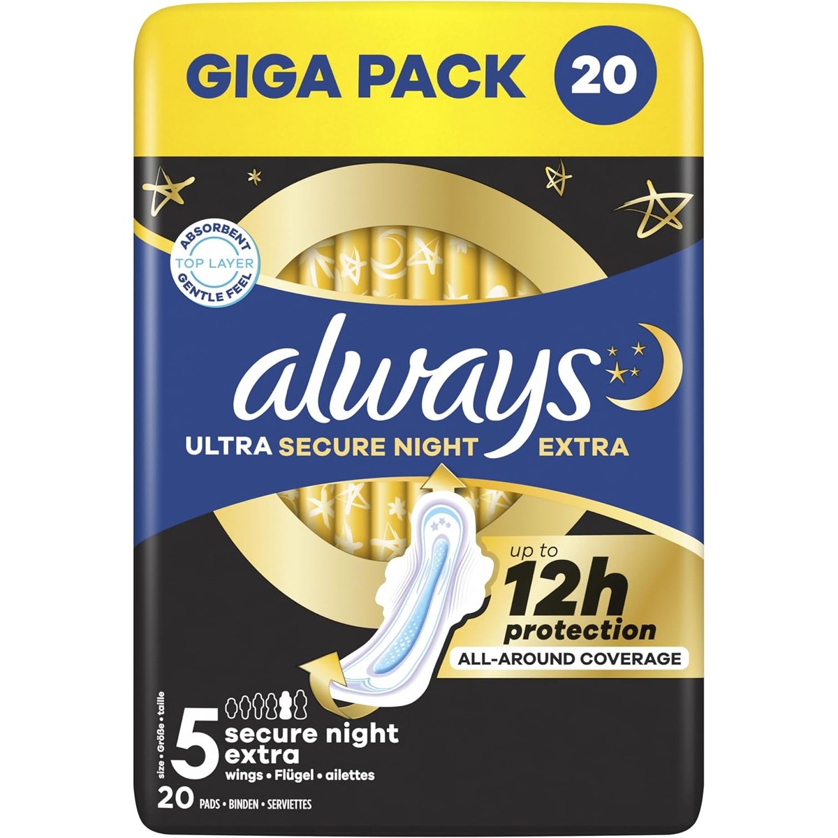 Always Ultra Secure Night Maandverband maat 5 met vleugels 20 stuks – Always