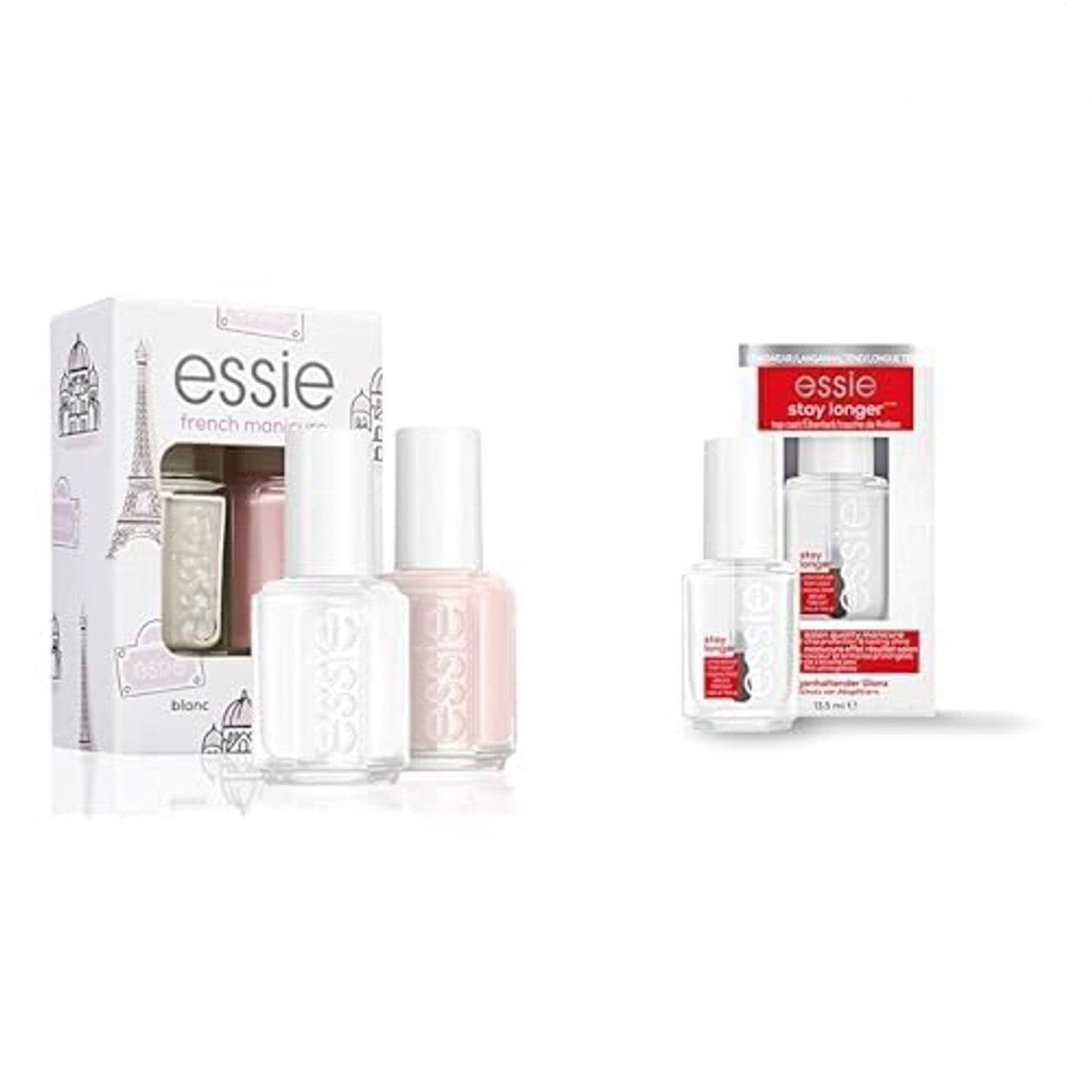 essie Franse manicure set + stay longer top coat 13,5 ml