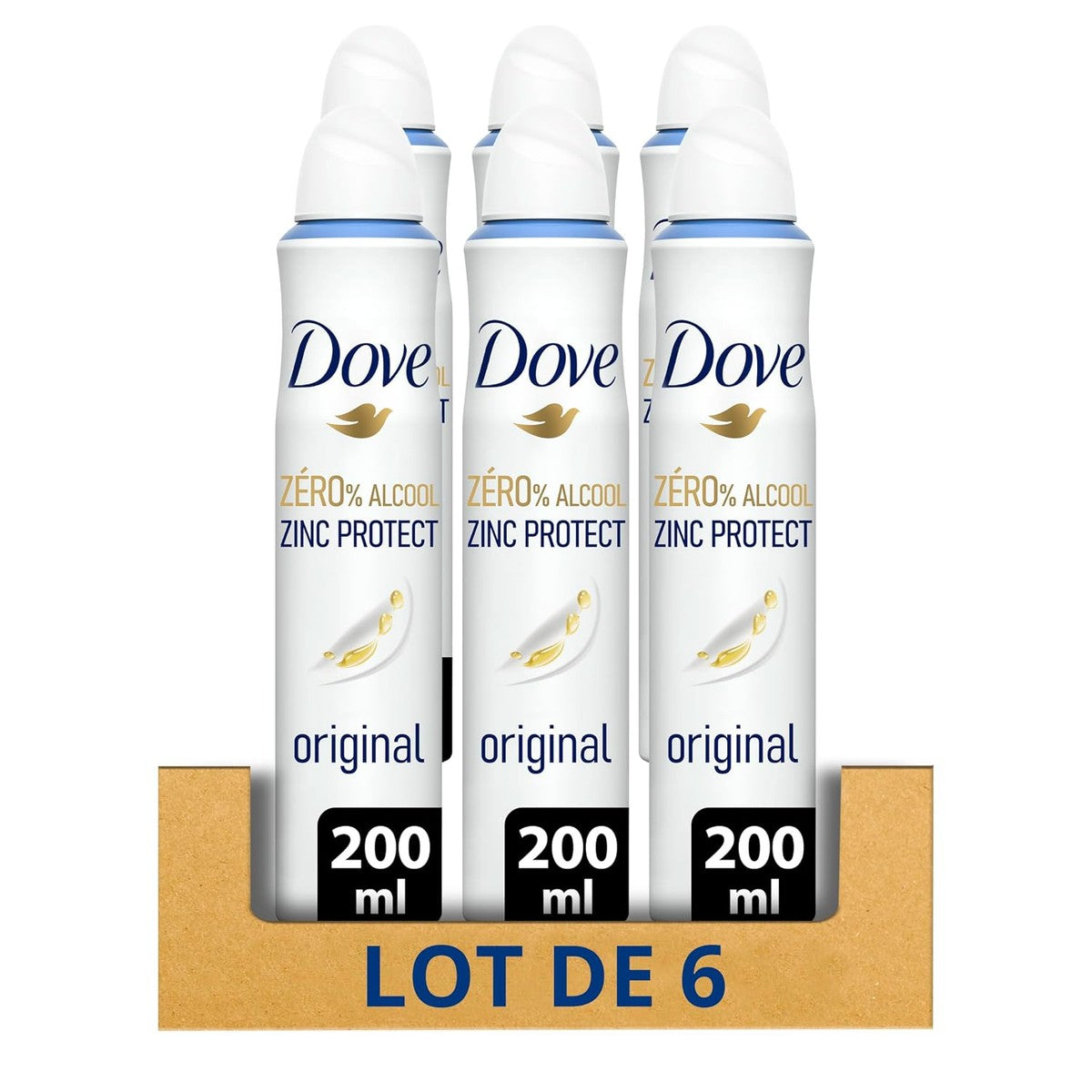 Dove Original Zinc Protect Deospray Dames 6 x 200 ml – Dove