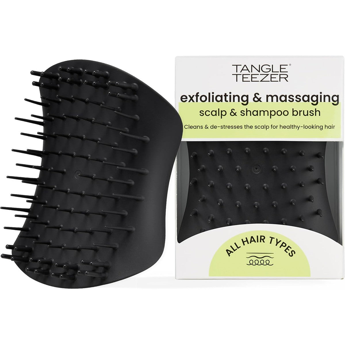 Tangle Teezer Hoofdhuidborstel & massageapparaat – perfect voor haarkuren en hoofdhuiddetox – verwijdert vuil en dode huidcellen – kan onder de douche of met haarolie worden gebruikt – zwart – Tangle Teezer