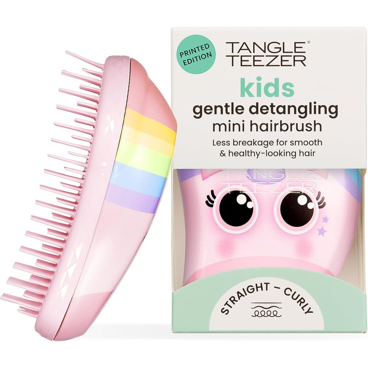 Tangle Teezer Kleine originele haarborstel, voor nat en droog haar, ontwarringsborstel voor alle haartypes, perfecte borstel voor kinderen en reizen, regenboog-eenhoorn – Tangle Teezer
