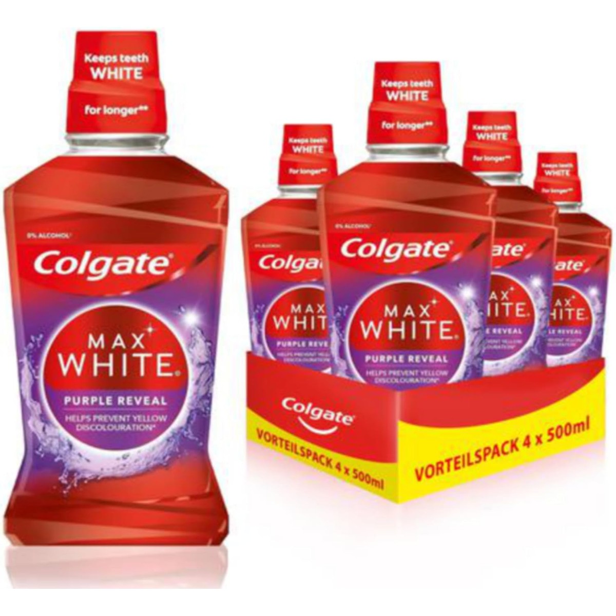 Colgate Max White Purple Reveal mondspoeling 4 x 500 ml – Colgate
