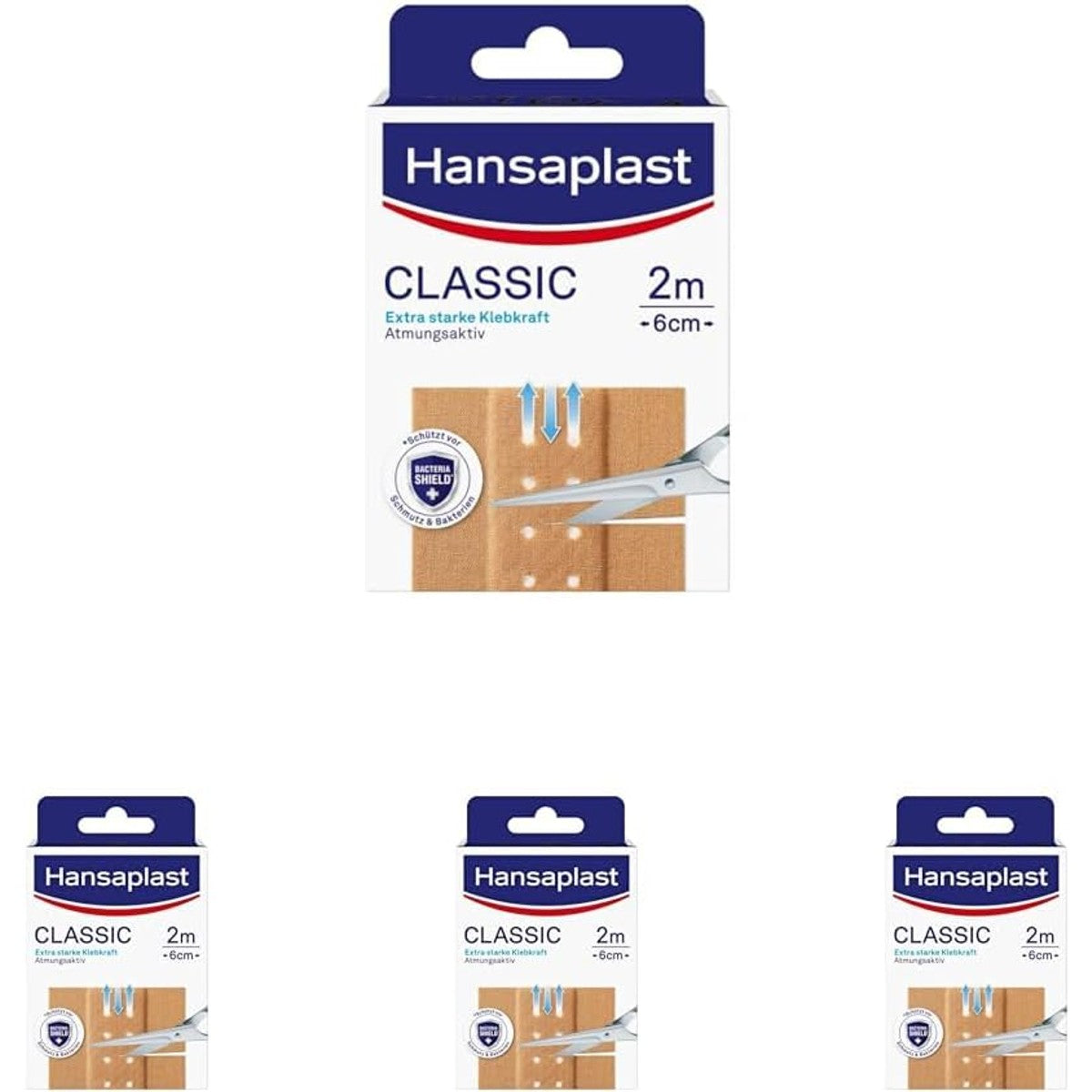 Hansaplast Classic pleisters set van 4 (2 m x 6 cm) – Hansaplast