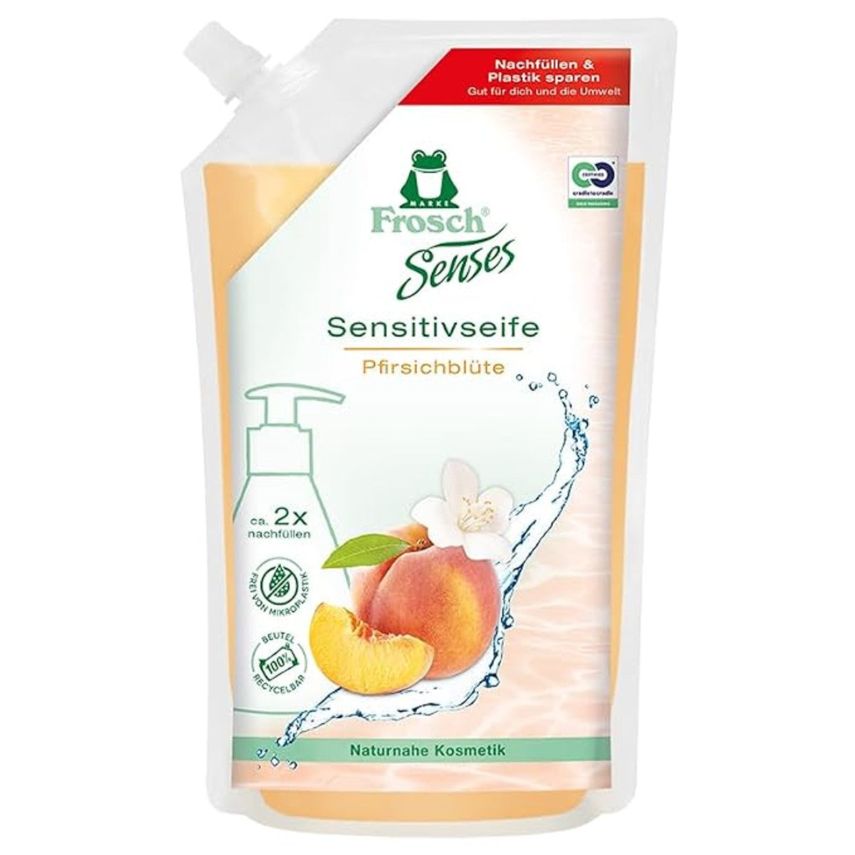 FROSCH Senses Sensitive Zeep Perzikbloesem 500 ml – FROSCH