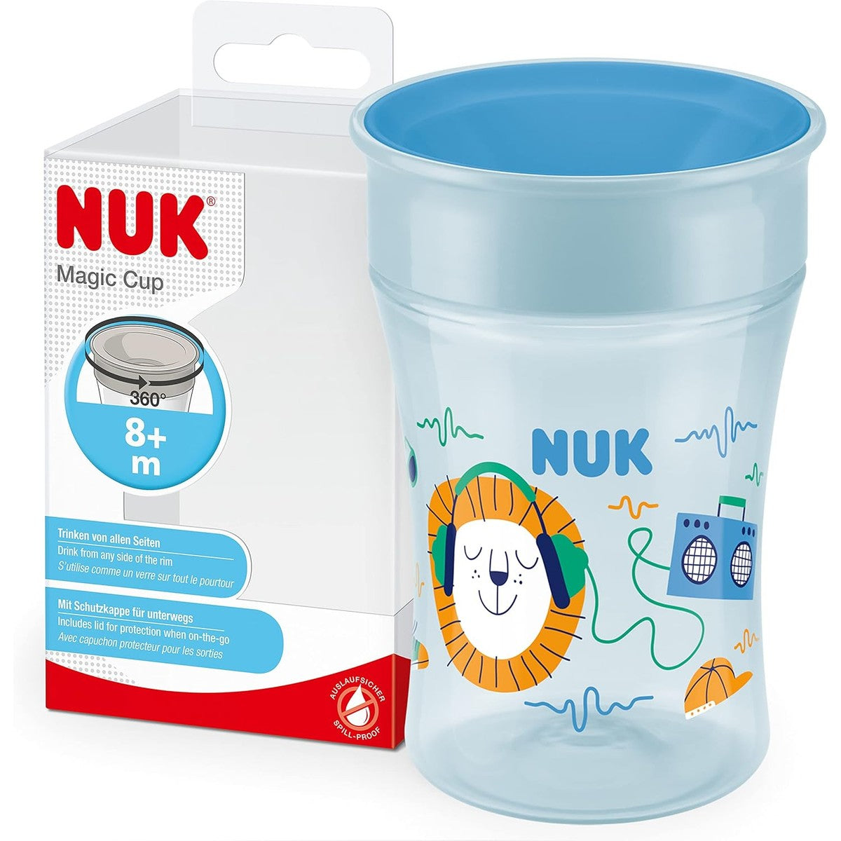 NUK Magic Cup drinkbeker 230 ml blauwe egel – NUK