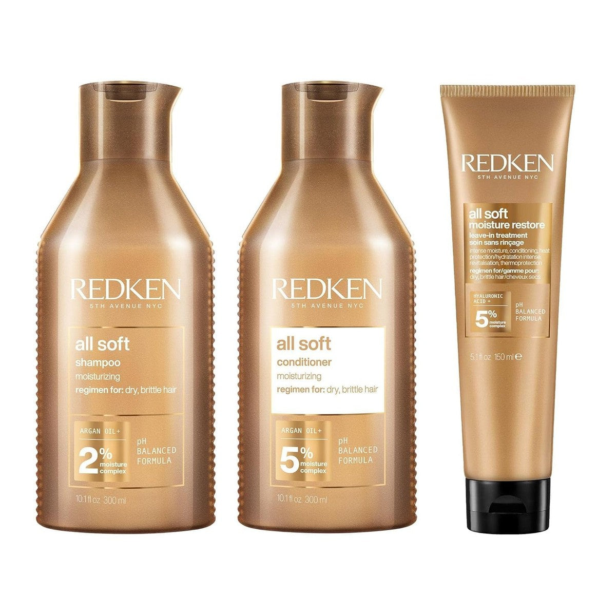 Redken All Soft Verzorgingsset Shampoo, Conditioner en Masker 300 ml + 300 ml + 150 ml