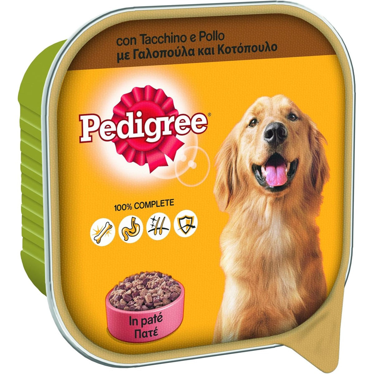 Pedigree natvoer kalkoen en kip in pastei, container 300 g, 20 schalen