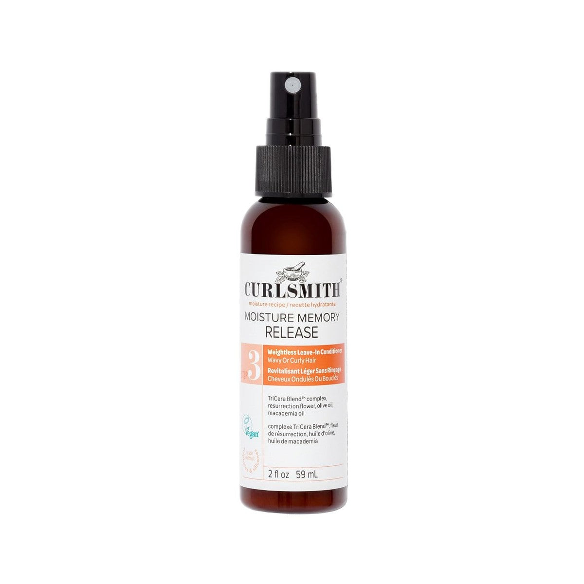 Curlsmith Moisture Memory Release - lichte leave-in conditioner voor krullen, voor alle krultypes, veganistisch (2 oz)