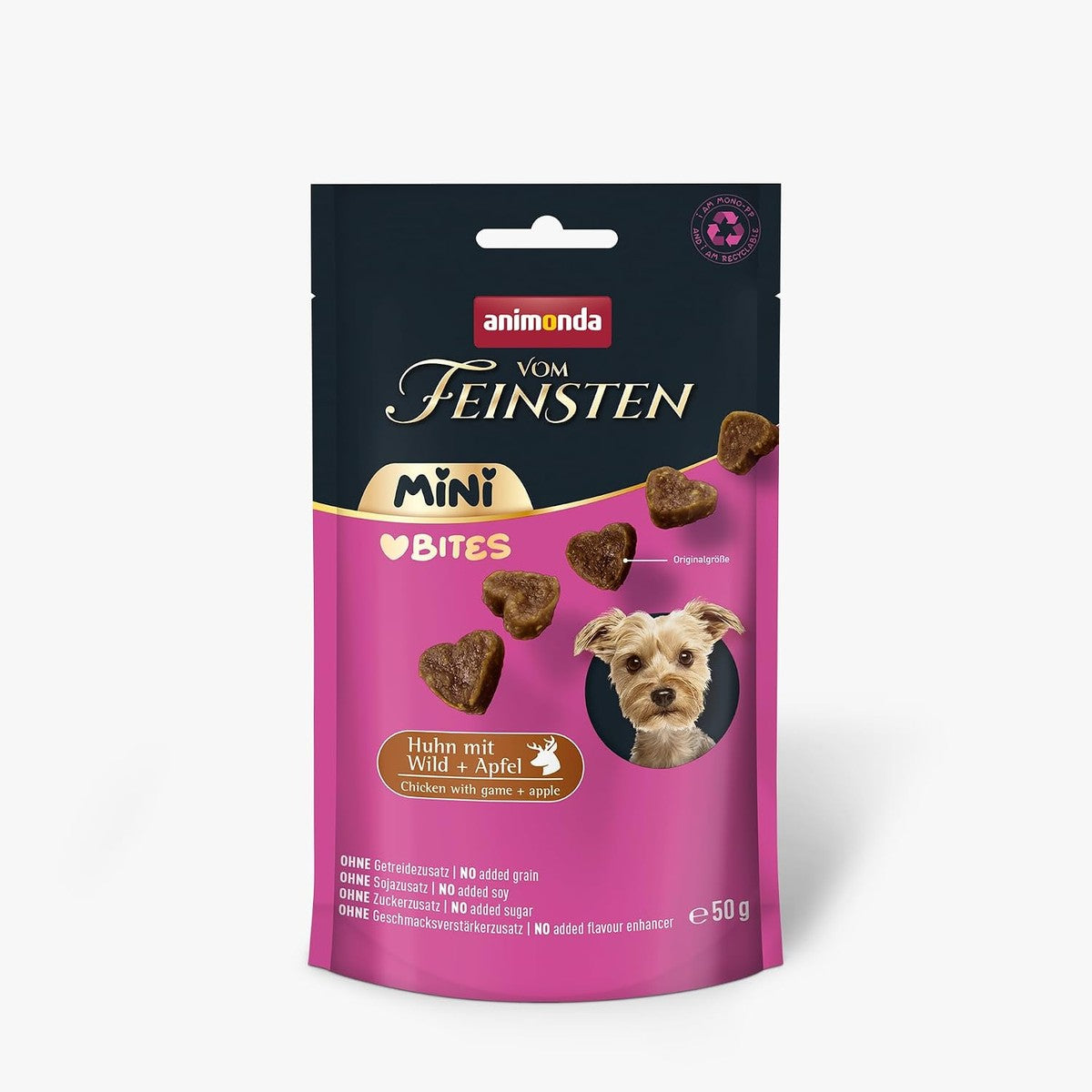 animonda vom Feinsten Mini Love Bites Wild and Appel (10 x 50 g), premium hondensnacks graanvrije hondensnacks voor volwassen kleine honden – animonda Vom Feinsten