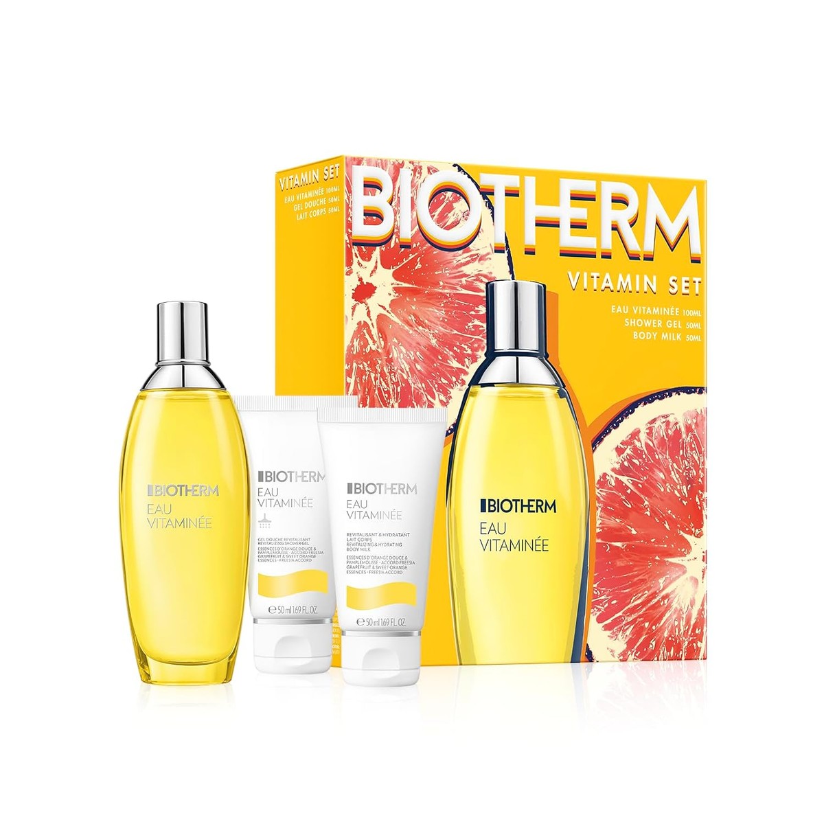 Biotherm Eau Vitaminée Cadeauset (Eau de Toilette 100 ml, Douchegel 50 ml & Body Milk 50 ml)