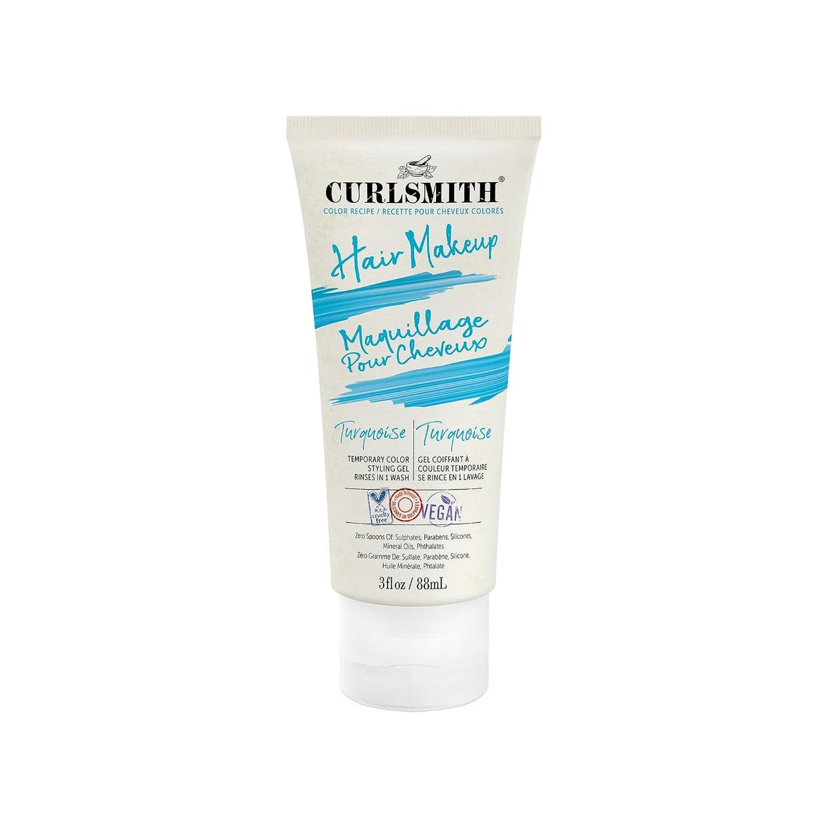 Curlsmith - Haarmake-up – veganistische tijdelijke haarkleur- en stylinggel (turquoise, 90 ml) – CURLSMITH